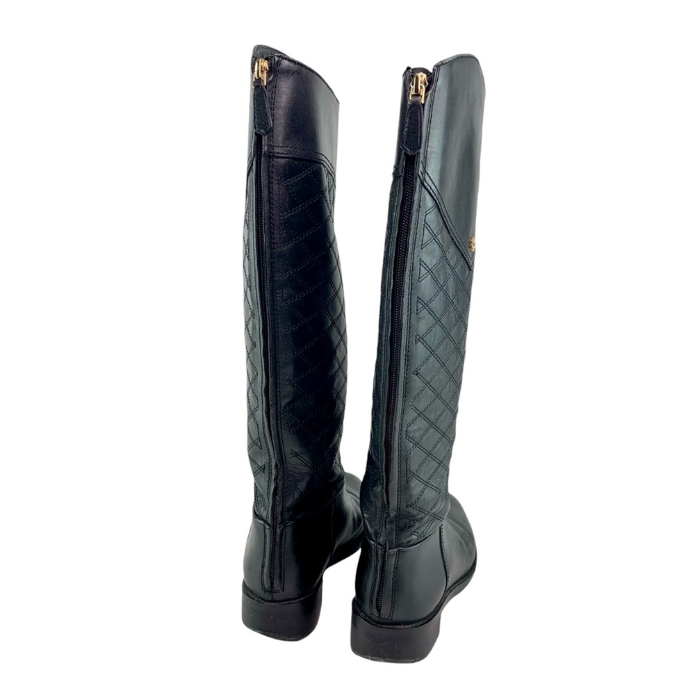 Tory Burch Black Tall Claremont Quilted Riding Boots - Picture 6 of 10